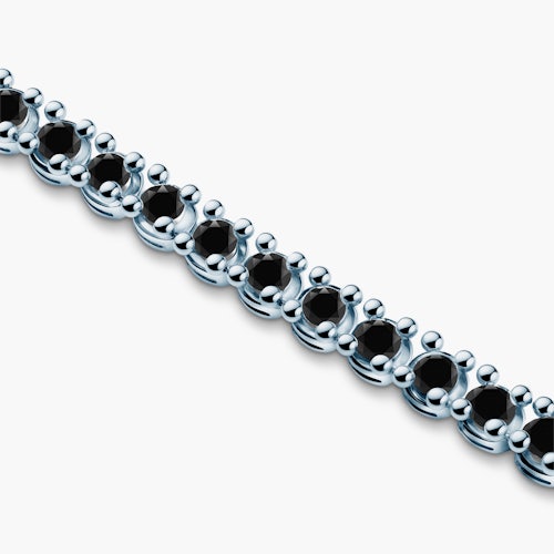 Bransoletka tenisowa Luminy 3,2mm: białe złoto, czarne diamenty